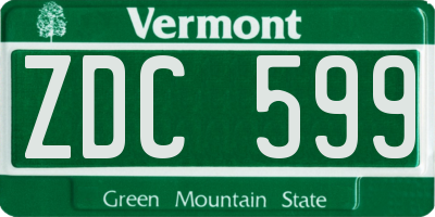 VT license plate ZDC599