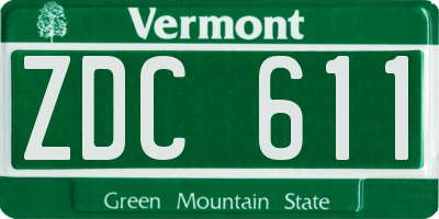 VT license plate ZDC611