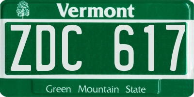 VT license plate ZDC617