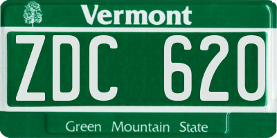 VT license plate ZDC620