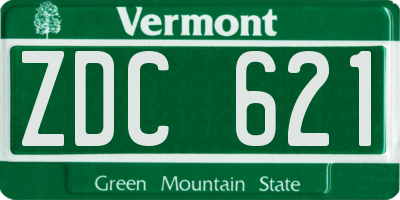 VT license plate ZDC621