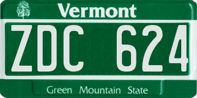 VT license plate ZDC624