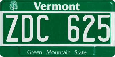 VT license plate ZDC625