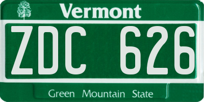 VT license plate ZDC626