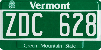 VT license plate ZDC628