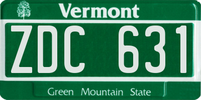 VT license plate ZDC631