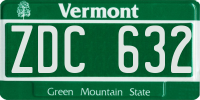VT license plate ZDC632