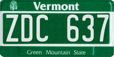VT license plate ZDC637