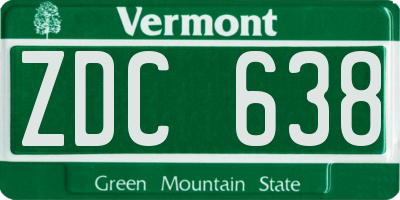 VT license plate ZDC638