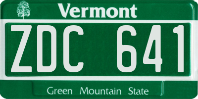 VT license plate ZDC641