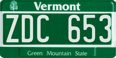 VT license plate ZDC653