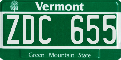 VT license plate ZDC655