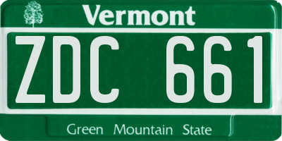 VT license plate ZDC661