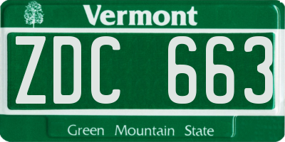 VT license plate ZDC663
