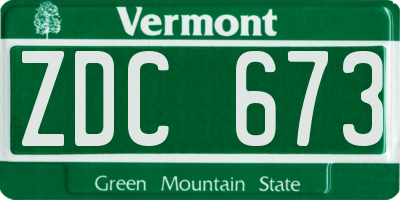 VT license plate ZDC673
