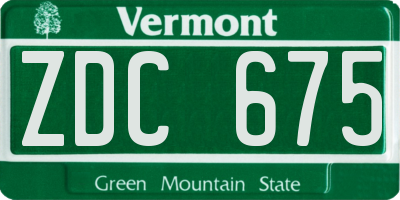 VT license plate ZDC675