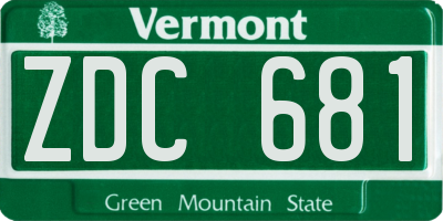 VT license plate ZDC681