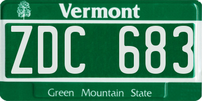 VT license plate ZDC683