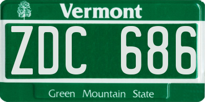 VT license plate ZDC686