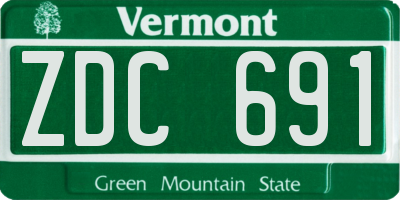 VT license plate ZDC691
