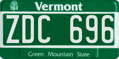 VT license plate ZDC696