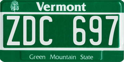 VT license plate ZDC697