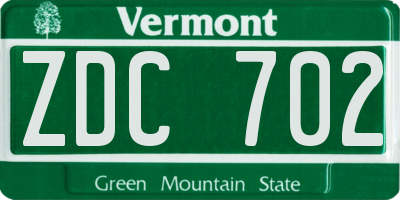 VT license plate ZDC702