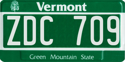 VT license plate ZDC709