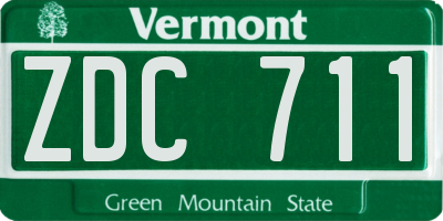 VT license plate ZDC711