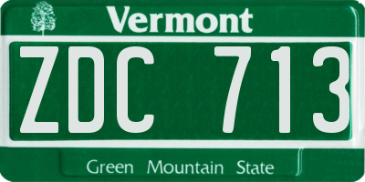 VT license plate ZDC713