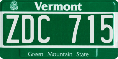 VT license plate ZDC715