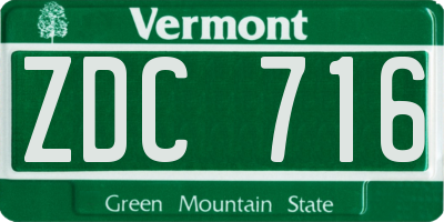 VT license plate ZDC716