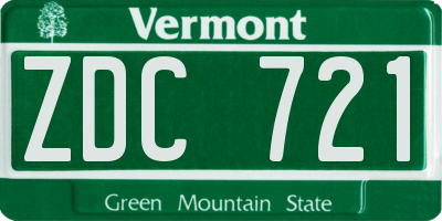 VT license plate ZDC721