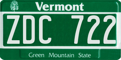 VT license plate ZDC722
