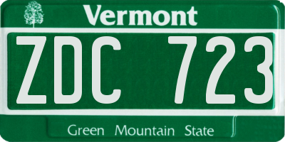 VT license plate ZDC723