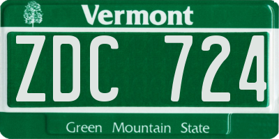 VT license plate ZDC724