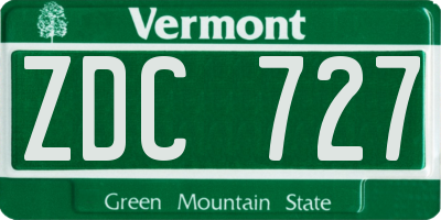 VT license plate ZDC727