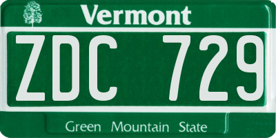 VT license plate ZDC729