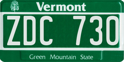 VT license plate ZDC730