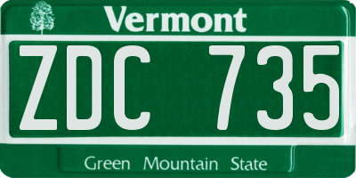 VT license plate ZDC735