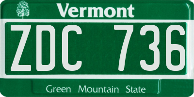 VT license plate ZDC736
