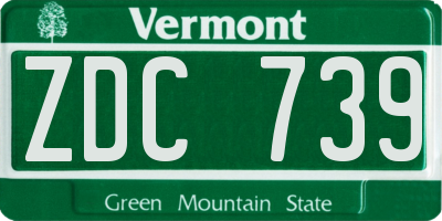 VT license plate ZDC739