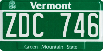 VT license plate ZDC746