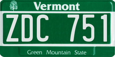 VT license plate ZDC751