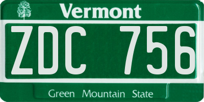 VT license plate ZDC756