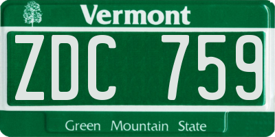 VT license plate ZDC759