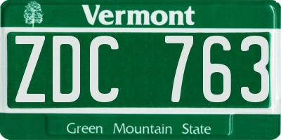 VT license plate ZDC763