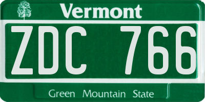 VT license plate ZDC766