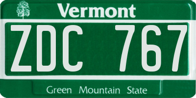 VT license plate ZDC767
