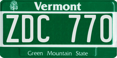 VT license plate ZDC770